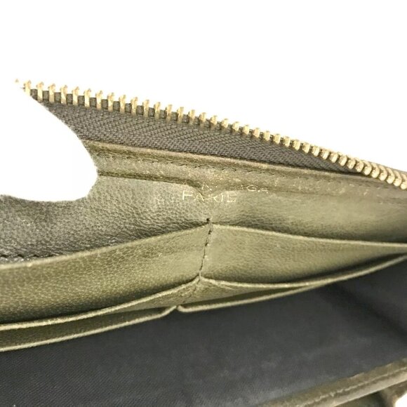 BALENCIAGA Classic Continental Leather Zip Around Long Wallet Khaki/3AG0256 - Picture 8 of 8